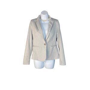 Dalia Collection XS Womens Light Gray Blazer Jacket With Button Closure
